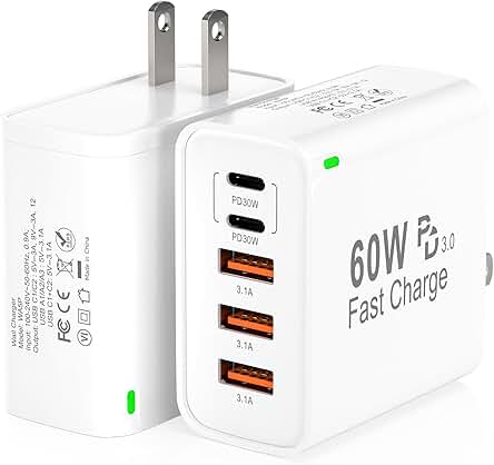 2Pack USB C Fast Charger Block