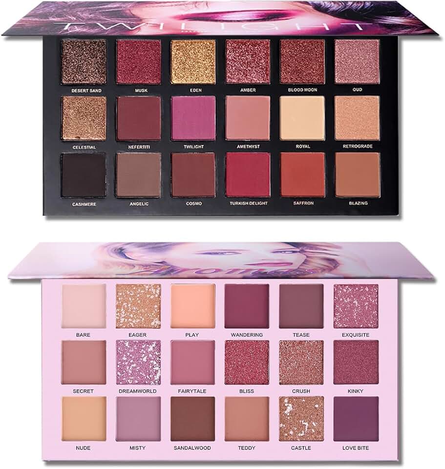 2Pcs Twilight Dusk + Aromas Nude Eyeshadow Palette Makeup Set