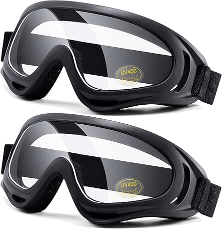 Motorcycle Goggles 2 Pack - ATV Dustproof Dirt Bike Goggles for Ski Racing Riding