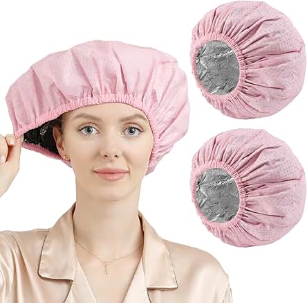 YIZIJIZI 2 Pieces Heat Cap For Deep Conditioning Made Of Aluminum Foil For Home And Salon Use