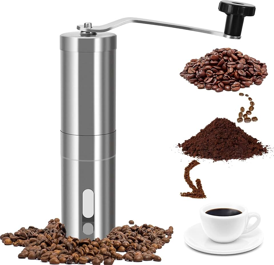Manual Coffee Grinder - Portable Hand Coffee Grinder for Espresso & French Press