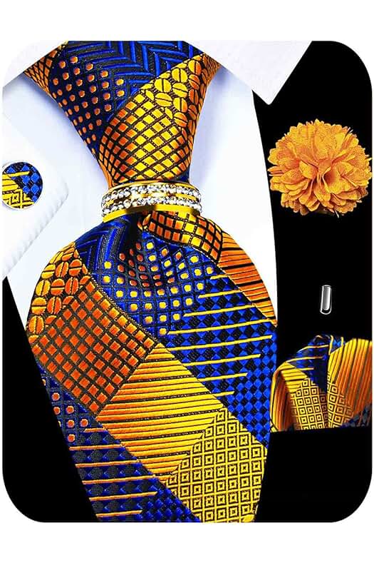 5PCS Tie and Pocket Square Set for Men