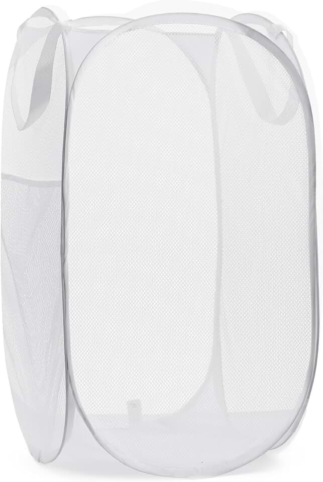 Handy Laundry Collapsible Mesh Pop Up Hamper with Wide Opening and Side Pocket - Breathable