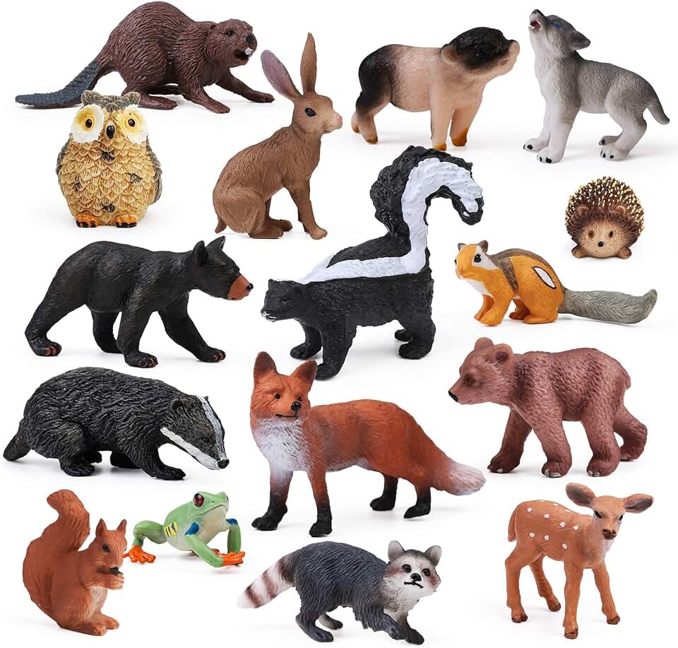 16PCS Forest Animals Baby Figures