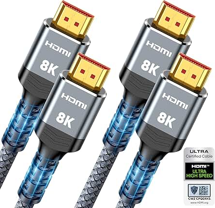 10K 8K HDMI 2.1 Cable 2-Pack 6.6FT