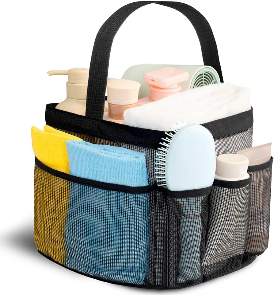 Mesh Shower Caddy Portable for College Dorm Room Essentials for Girls with 9 Pockets